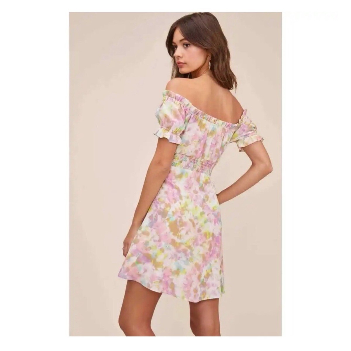 pastel tie dye mini dress Mini tie-dye dress Blue For Women