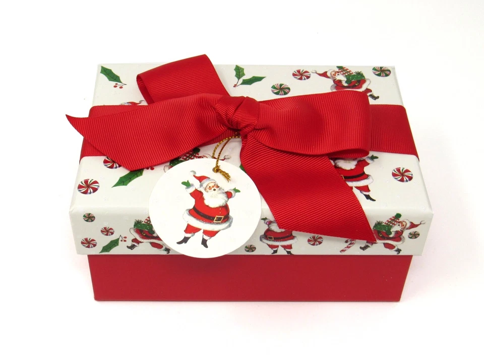 Punch Studio Christmas Keepsake Rectangular Gift Box Joyous Santa 25801 - Image 3 of 4