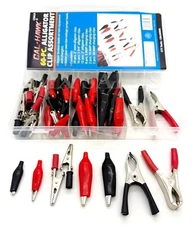 60Pc Alligator Clip Assortment Set Test Lead Electrical Battery Clamp Connector