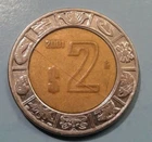 Photo of a 2001 Mexico 2 Pesos Bimetallic (1992-Present) from an eBay sale