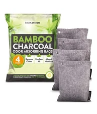 Basic Concepts Bamboo Charcoal Odor Absorbing Bags 4 Pack
