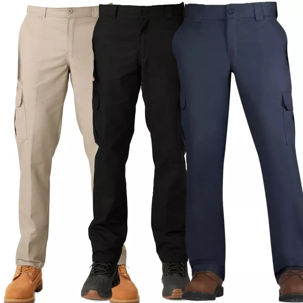 Dickies Men's Pants Slim Fit Straight Leg Flex Fabric Cargo Pocket Work  Pants