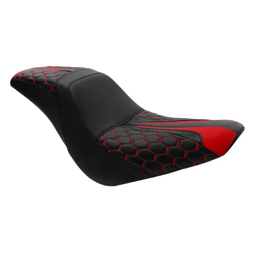 Rider Driver Passenger Seat Fit For Harley Softail Low Rider 2018-2023 Black Red - Picture 2 of 10