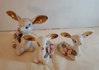 Deer Trio Chase Porcelain Gold Trim & Rose VINTAGE Matching Set of 3 WHOLESALE — photo 3
