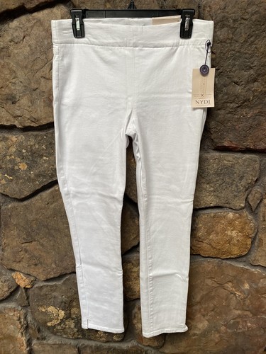 NYDJ Pull On Skinny Ankle White Jeans 
