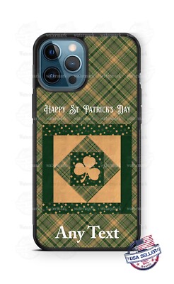 Happy St. Patrick's Day Plaid Personalized Phone Case fits iPhone Samsung Google