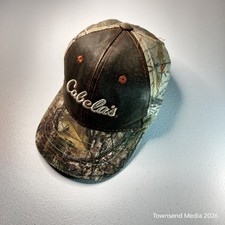 Cabela's Youth Strapback Camo Hat Embroidered Logo