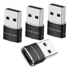 USB to USB C Adapter 4 Packs,USB A to C Super Fast 4 pack black