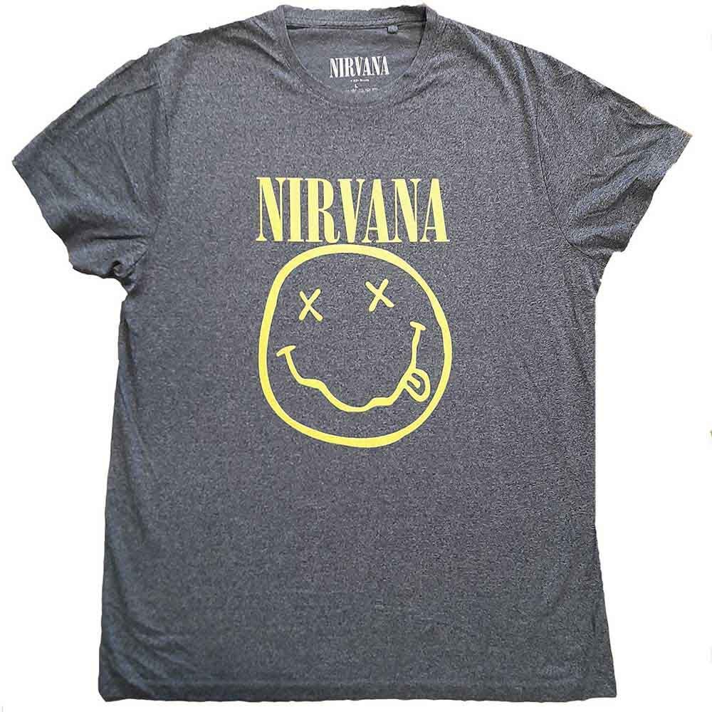 NIRVANA Yellow smiley flower sniffin' Band T-shirt