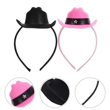 2 Pcs Mini Top Hat Headband Event Headpieces Cowgirl Hair Accessories