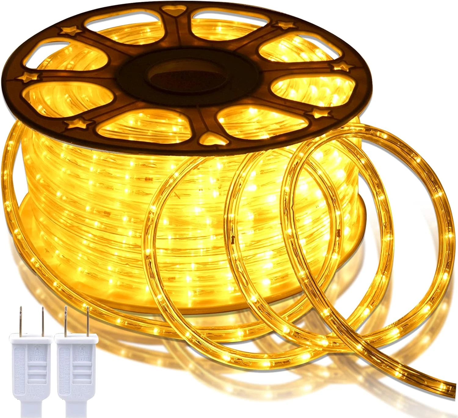 150FT Waterproof LED Rope Lights - Warm White Indoor/Outdoor Decor