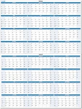 Sky Blue 2-Year Dry-Erasable Wall Calendar 2026 & 2027 - Vertical 56" tall x ...