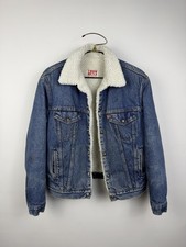 1980s Vintage LEVI S Sherpa Trucker Denim Jacket Men s Size L - Made in the USA