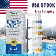 Merydi-100pcs W-6 Swimming Pool SPA Test Strips Chlorine pH Water Pool Testing