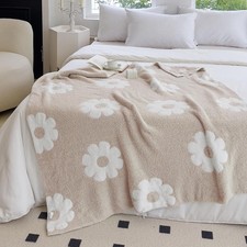 Sunflower Fleece Throw Blanket 50x60 Ultra Soft Microfiber Knit Blanket for C...