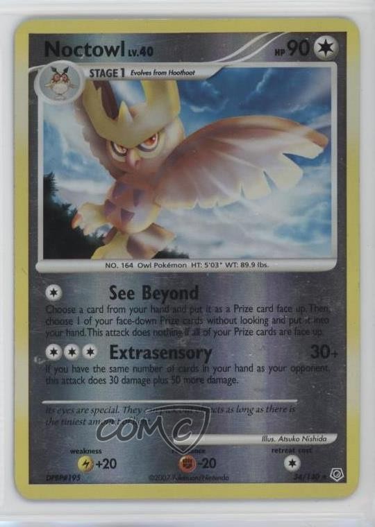 Noctowl Reverse Foil Pokémon Diamond & Pearl Base Set #34 2007