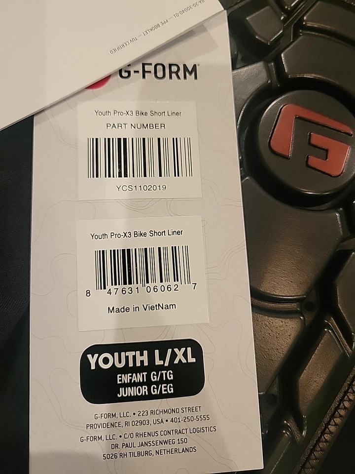 Shorts de bicicleta forro G-Form Youth Pro-X3 novo na caixa tamanho G/XL - Imagem 3 de 3