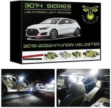 Fyre Flys 8 Piece White LED Interior dome Lights Kit for 2019-2022 Huyndai Ve...