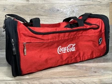 COCA-COLA Red/Black Duffle Bag Large Zip Long Convertible Travel/Gym Sack