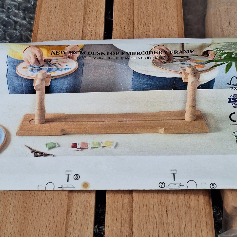 Embroidery Stand  Adjustable Rotated Cross Stitch Lap Stand Needs Assembled - Image 3 of 4