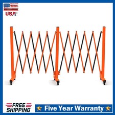 16 FT Expandable Barricade Gate ,Metal Outdoor Traffic Folding Safety Barrier