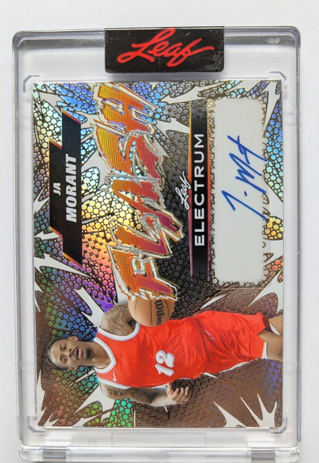 2025-Leaf Electrum -Ja Morant- Trail Blazers Intermetallic-Flash-1/1 -Auto Card view 2