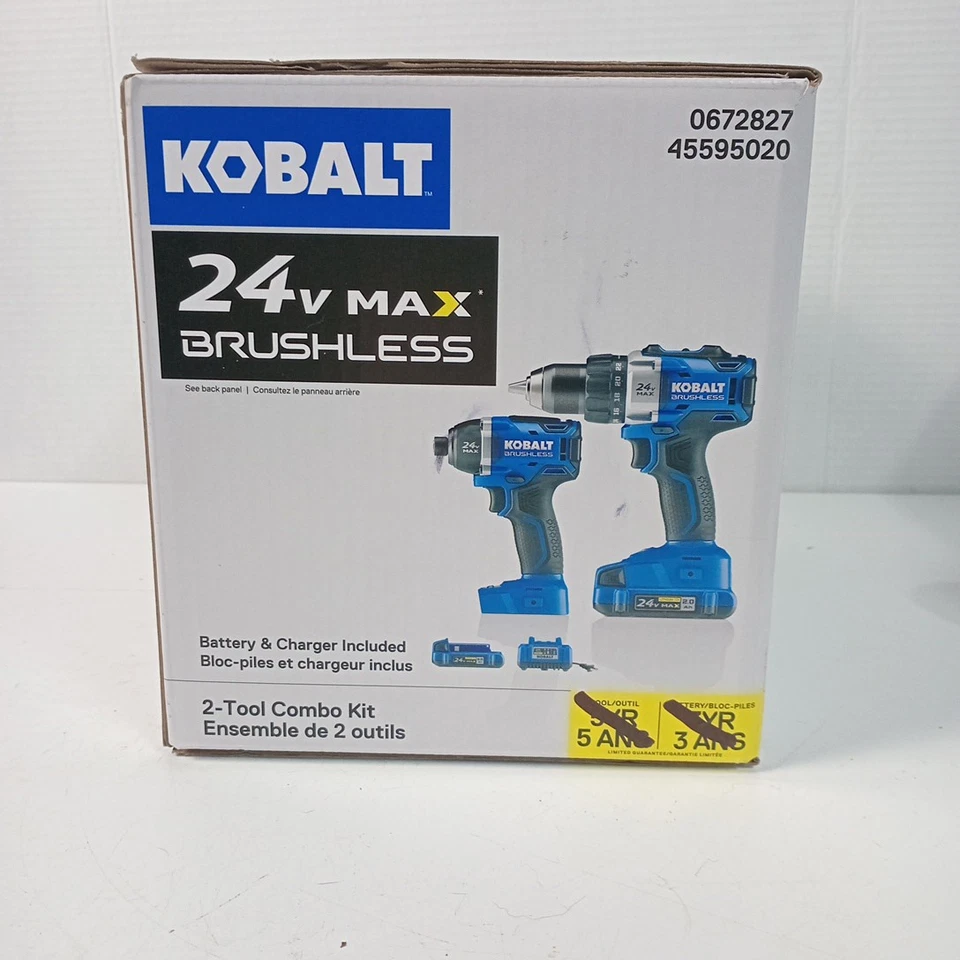 Kobalt KLC 2024A-03 24V MAX Drill/Driver 2 Tool Combo Kit 0672827 NEW - Image 4 of 4