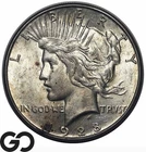 1928-S Peace Dollar, Strong Strike! Choice BU++ ,Nice Luster Beneath Light Skin!