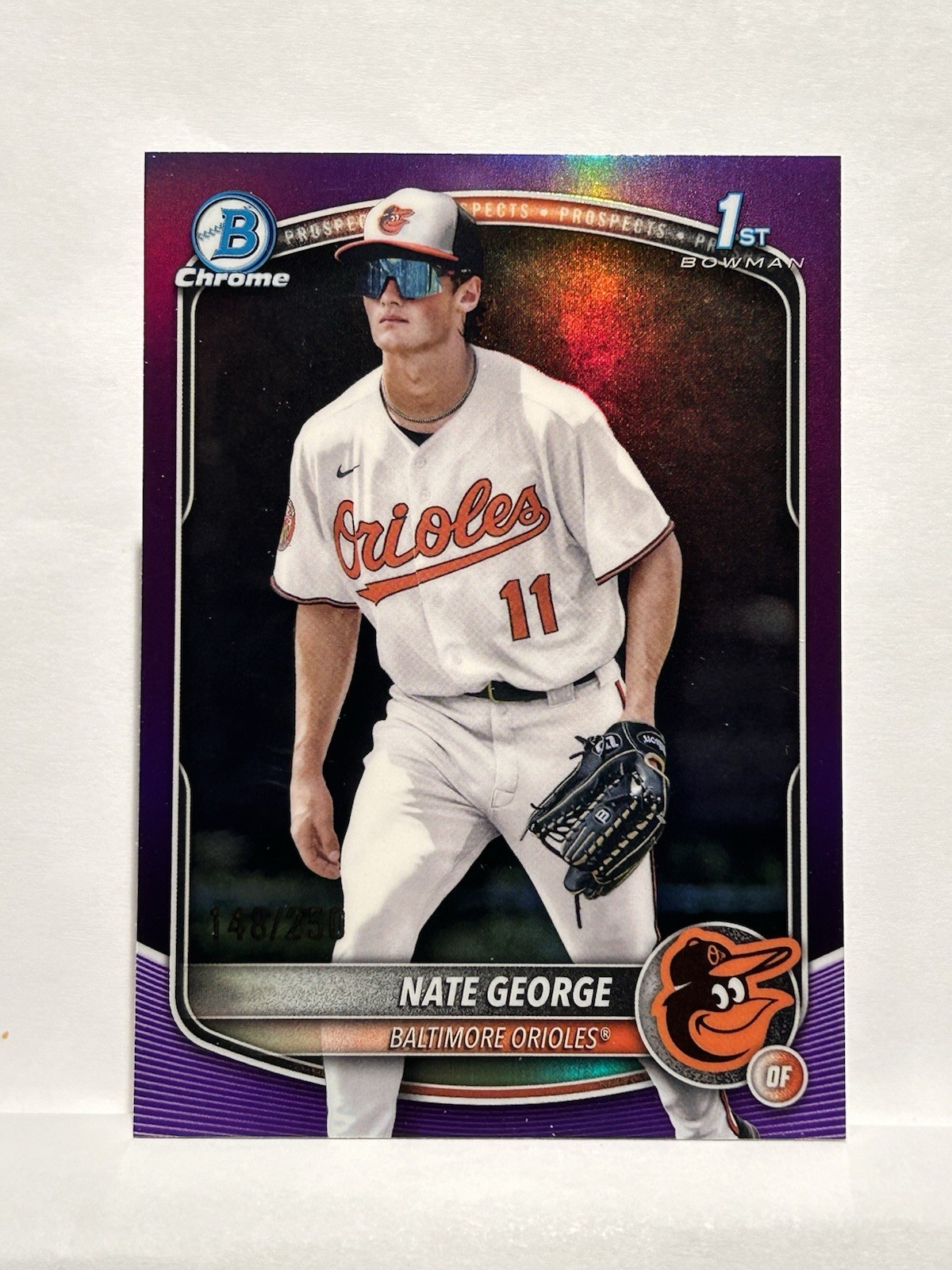 2025 Bowman Chrome 1st Nate George (RC) True Purple Refractor /250
