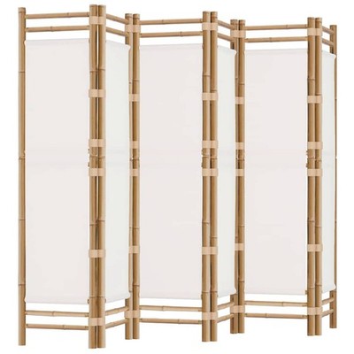 Room Divider Foldable 6 Panel Room Divider Screen Bamboo and Canvas vidaXL