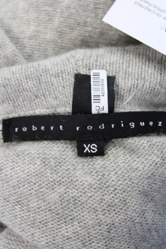 Suéter Robert Rodriguez Mujer Cachemira Cuello Alto Manga Corta Gris Talla XS Foto 4 de 4