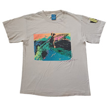 Vtg Ocean Pacific OP T Shirt Mens M Beige Graphic Surfer Single Stitch 80s USA