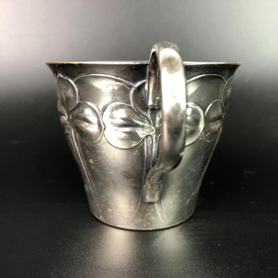 Antigua taza Art Nouveau WMF trébol plateado Foto 3 de 4