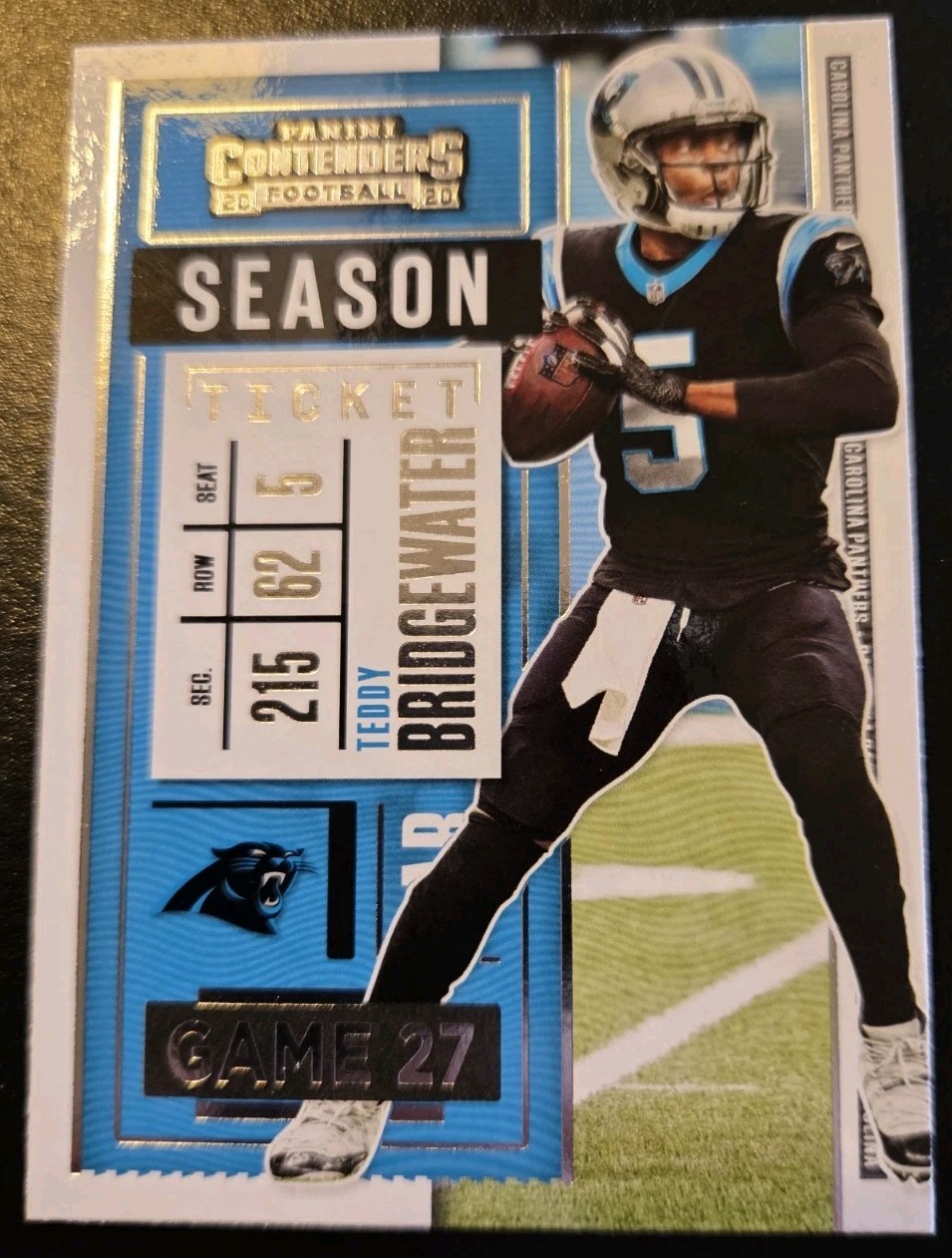 2020 Panini Contenders Football Teddy Bridgewater #87 Carolina Panthers