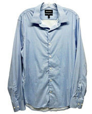 Bonobos Slim Fit Nylon/Spandex Men's Large Blue Dress Shirt D6 