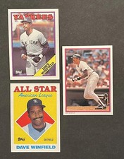 1988 Topps Dave Winfield  3 Cards (88T #510, 88T #392, 88T All Star #46)