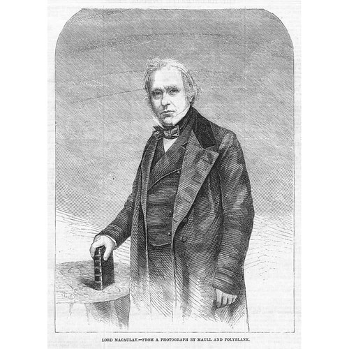 Lord MacAulay of Rothley Leicestershire, Whig Politician - Antique Print 1860