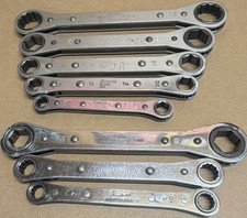 Vintage Snap-on Ratcheting Box Wrench Set 8 Pc Sae Lot R3032 R2426 R2022 Usa