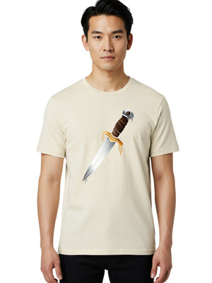 Bloody-Dagger-4 Mens Graphic Tee, 100% Cotton, Casual Summer Wear