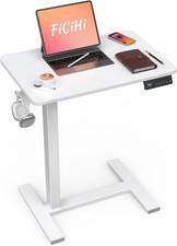 Adjustable Mobile Standing Desk with Wheels - Portable Laptop Table for Home Off