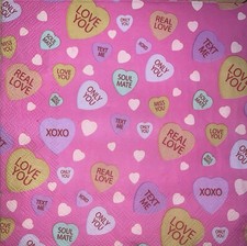 TWO Paper LUNCHEON Decoupage Craft Napkins - Valentines Day Love/hearts/6.5  