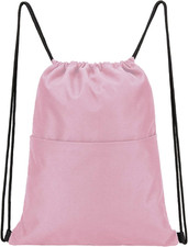 Drawstring Backpack Water Resistant String Bag Sports Sackpack Gym Sack with Sid