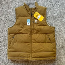 Carhartt Montana Vest Reversible Puffer Beige Duck Insulated Sherpa Womens S M L