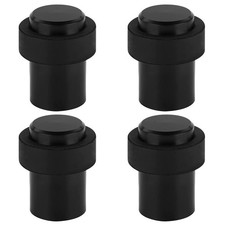 4 Pack Door Stop Floor Mount Door Stopper Stainless Steel Rubber Black Door S...