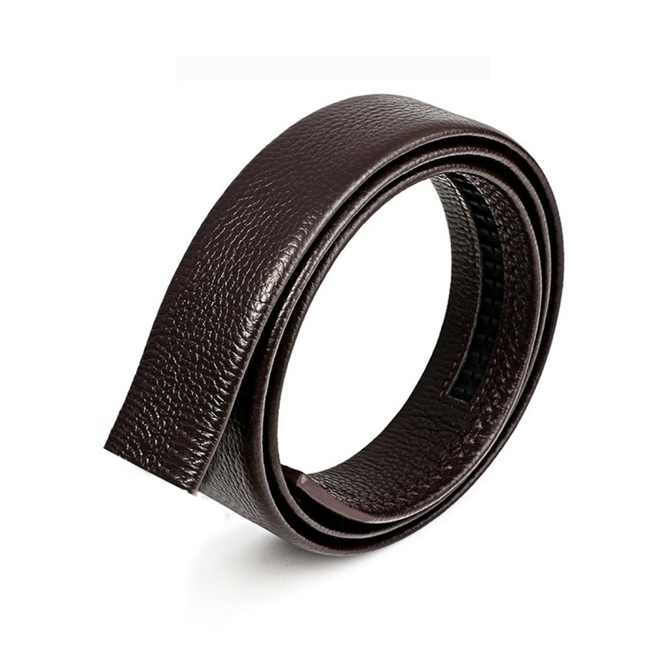 Cinturón de cintura informal de cuero de vaca para hombre, 130 cm, correa marrón suave duradera