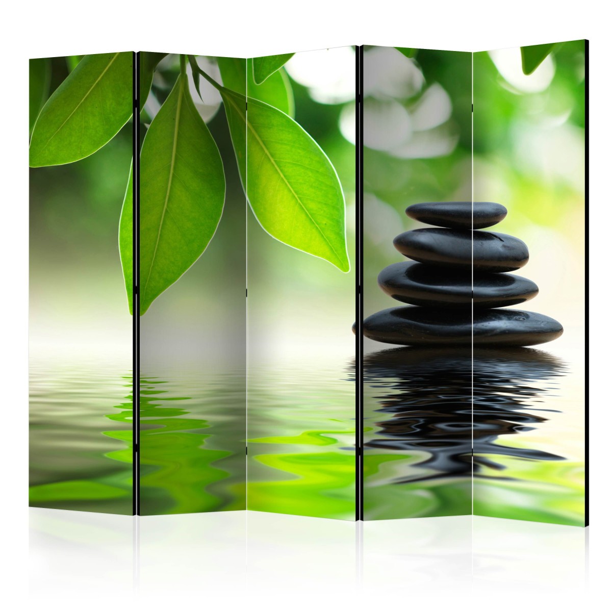Paravent 5 volets Calm 172x225cm brise-vue intérieur et cloison amovible pliante