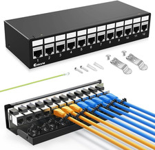 12 Port Patch Panel CAT6 Keystone Patch Panel EC Listed Network for Home/Offic