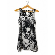 Want & Need Floral Midi Dress Crossback Size M B&W Business Casual Office Career