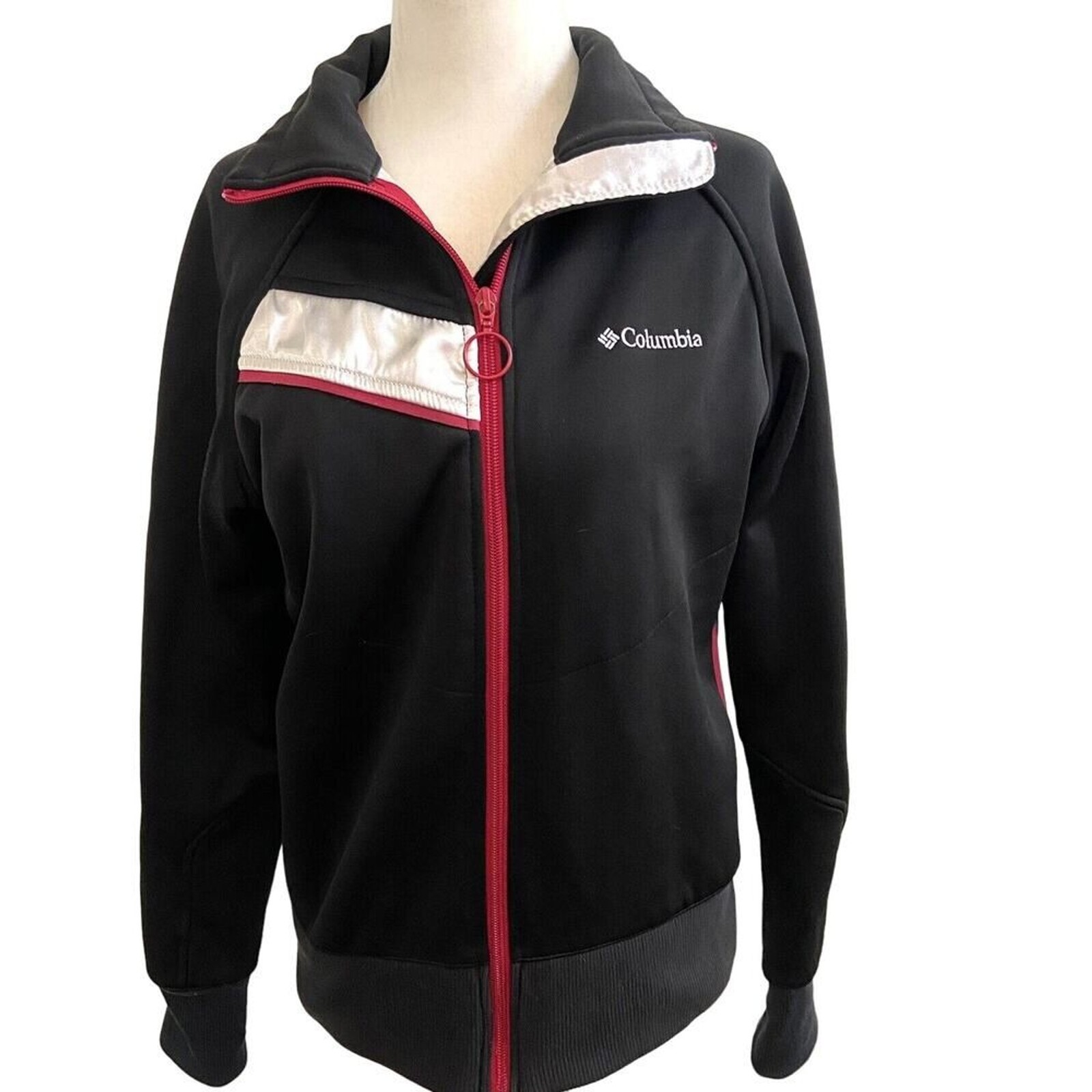 Columbia Interchange Soft Shell Jacket Black Red … - image 1