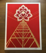 Shepard Fairey Obey LOTUS TOWER Signed Numbered Screen Print xx/375